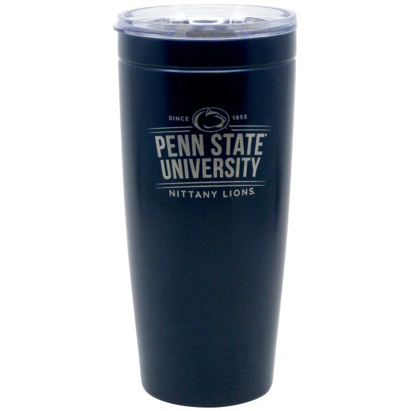 20 oz navy tumbler with Since 1855, Athletic Logo, Penn State University, Nittany Lions